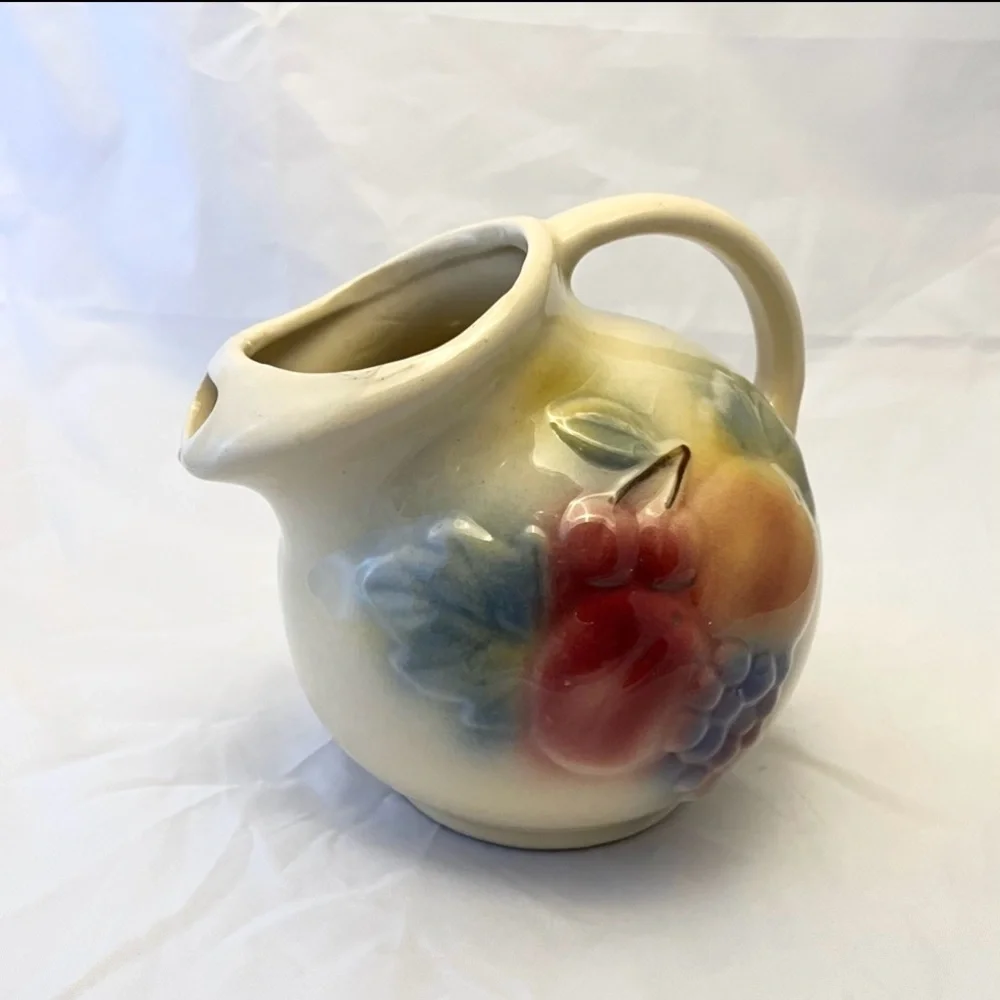 Shawnee Ball Pitcher, Fruit Pattern, No. 80, 1950s Vintage Pottery EUC